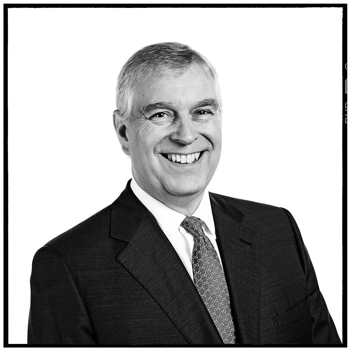 Portrait of HRH Prince Andrew by Contemporary London photographer Julian Hanford